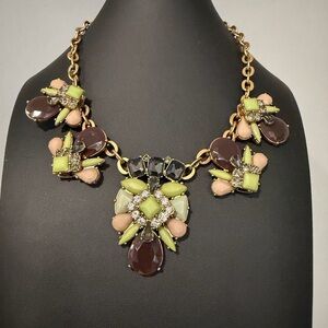 J. Crew Gold and Green Statement Necklace